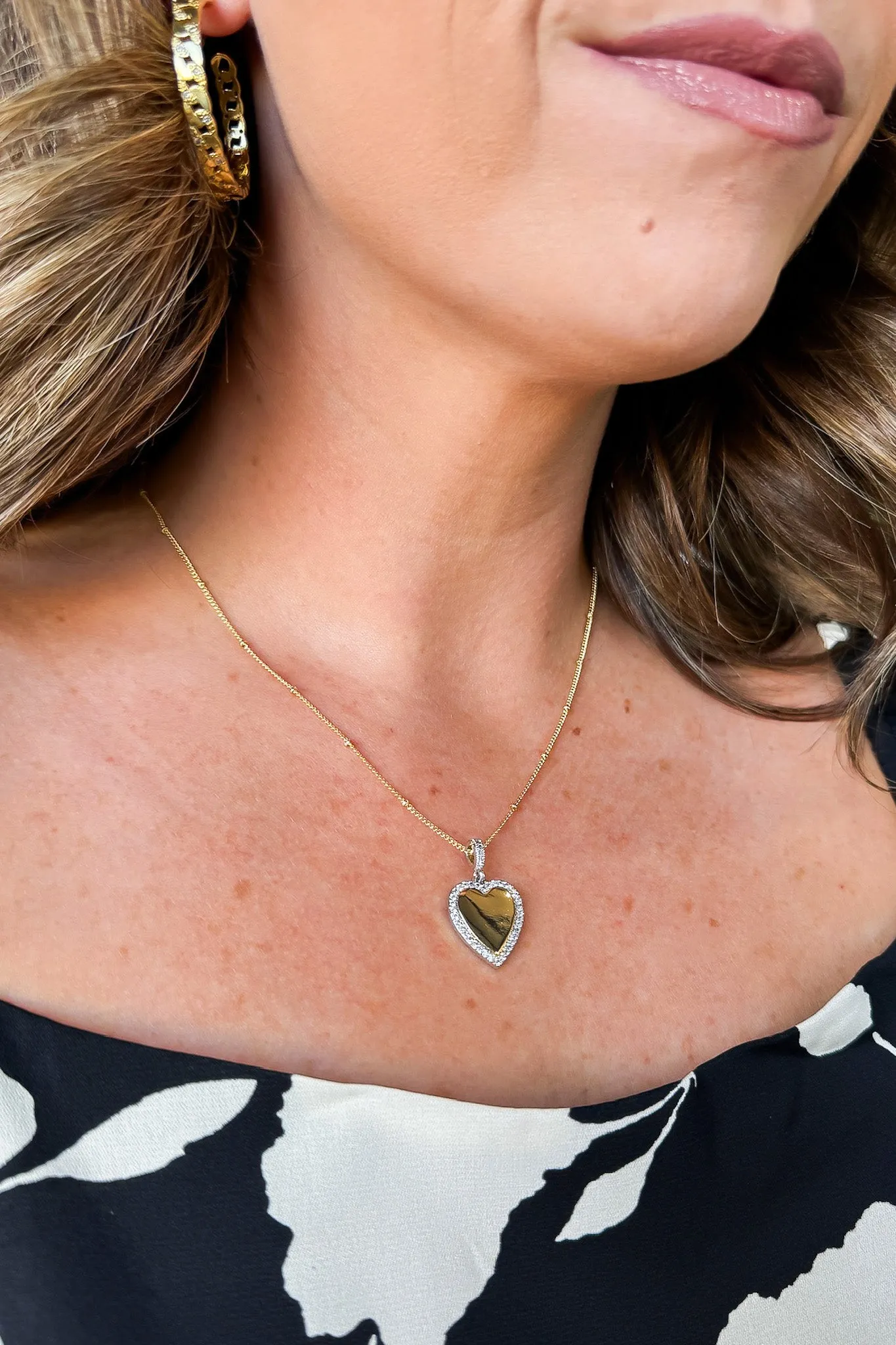 Two Tone Heart Beaded Necklace