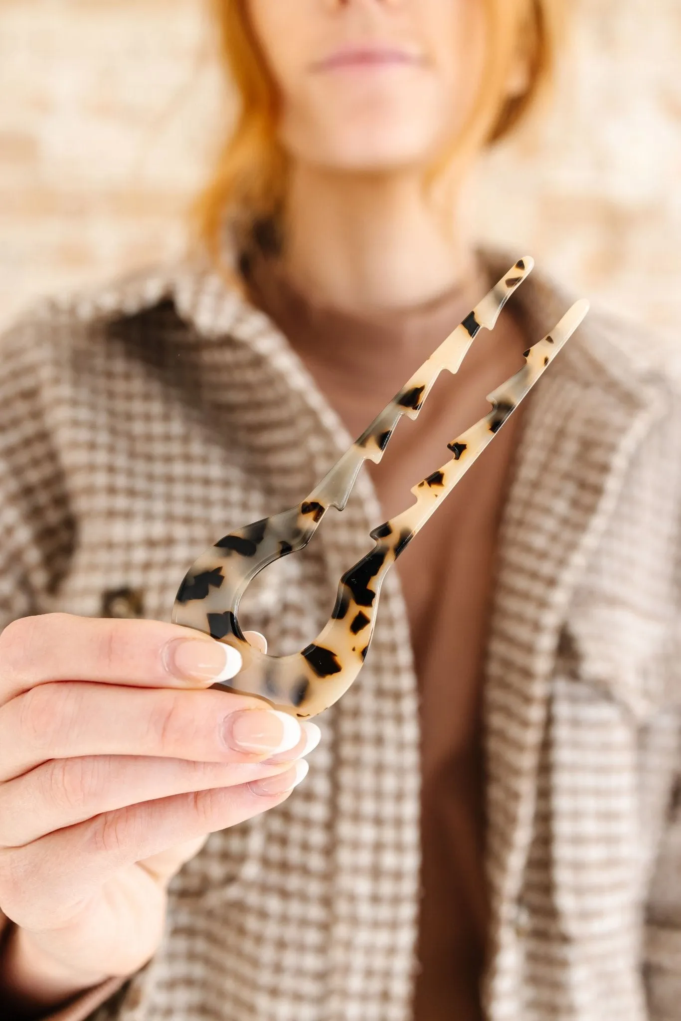 U-Shaped Hair Fork in Tortoise Andi