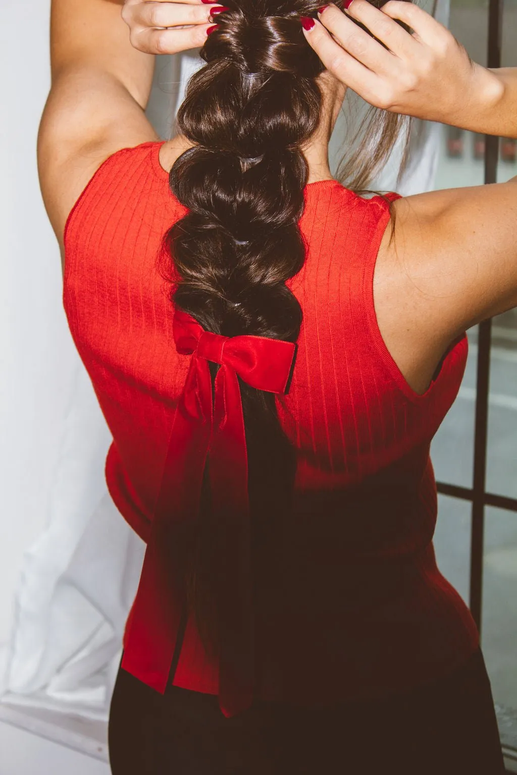 Velvet Long Bow Barrette Andi