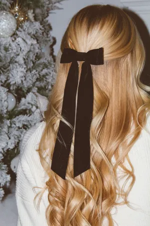 Velvet Long Bow Barrette Andi