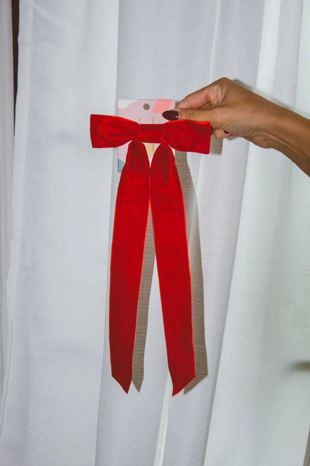 Velvet Long Bow Barrette Andi