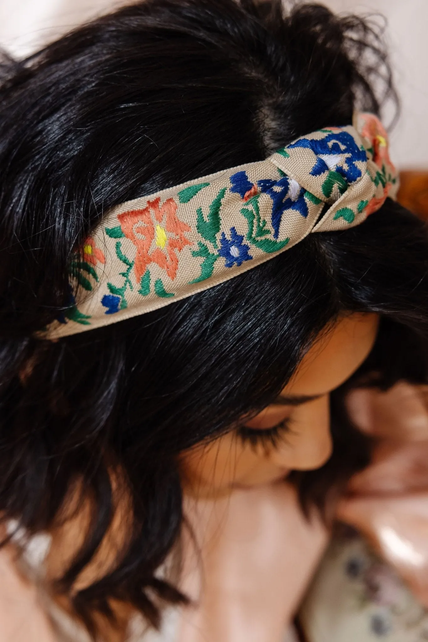 Vintage Floral Hard Headband Andi