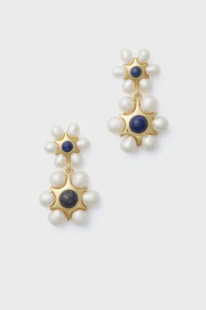 White and Blue Safi Earrings