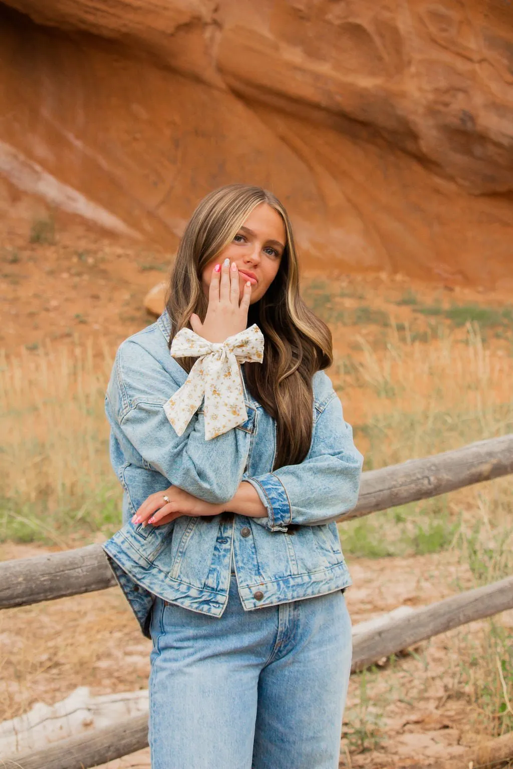 Wildflower Long Bow Scrunchie Andi