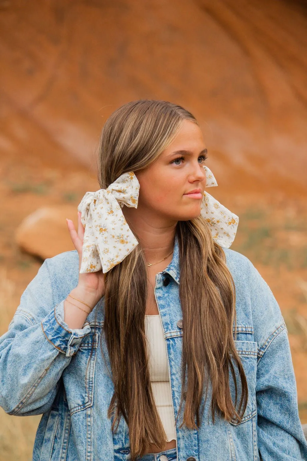 Wildflower Long Bow Scrunchie Andi
