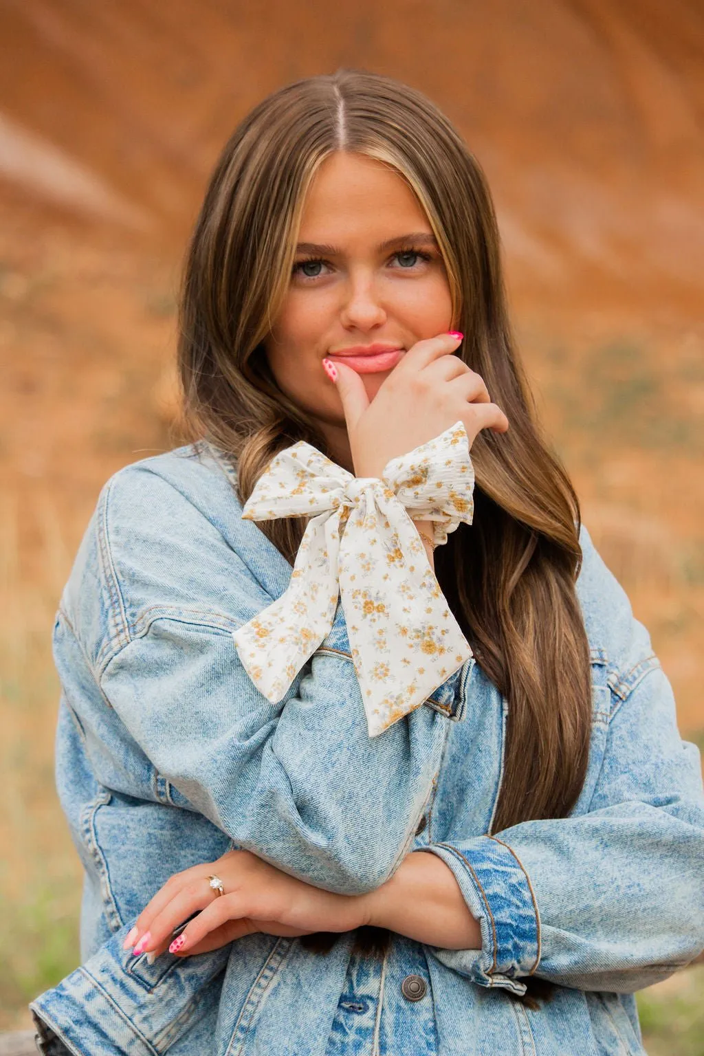 Wildflower Long Bow Scrunchie Andi