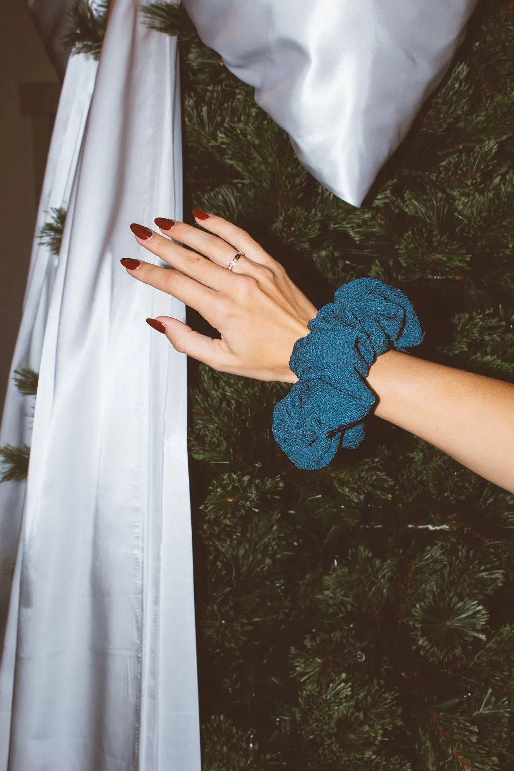 Winter Blue Jumbo Scrunchie Andi