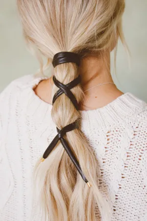 Wire Leather Ponytail Wrap Andi