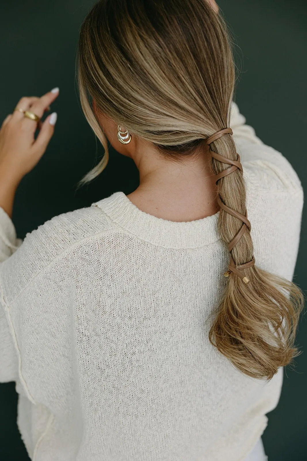 Wire Leather Ponytail Wrap Andi