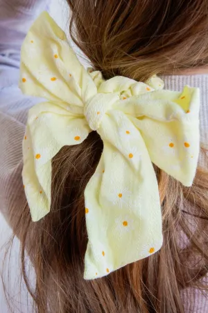 Yellow Daisy Bow Scrunchie Andi
